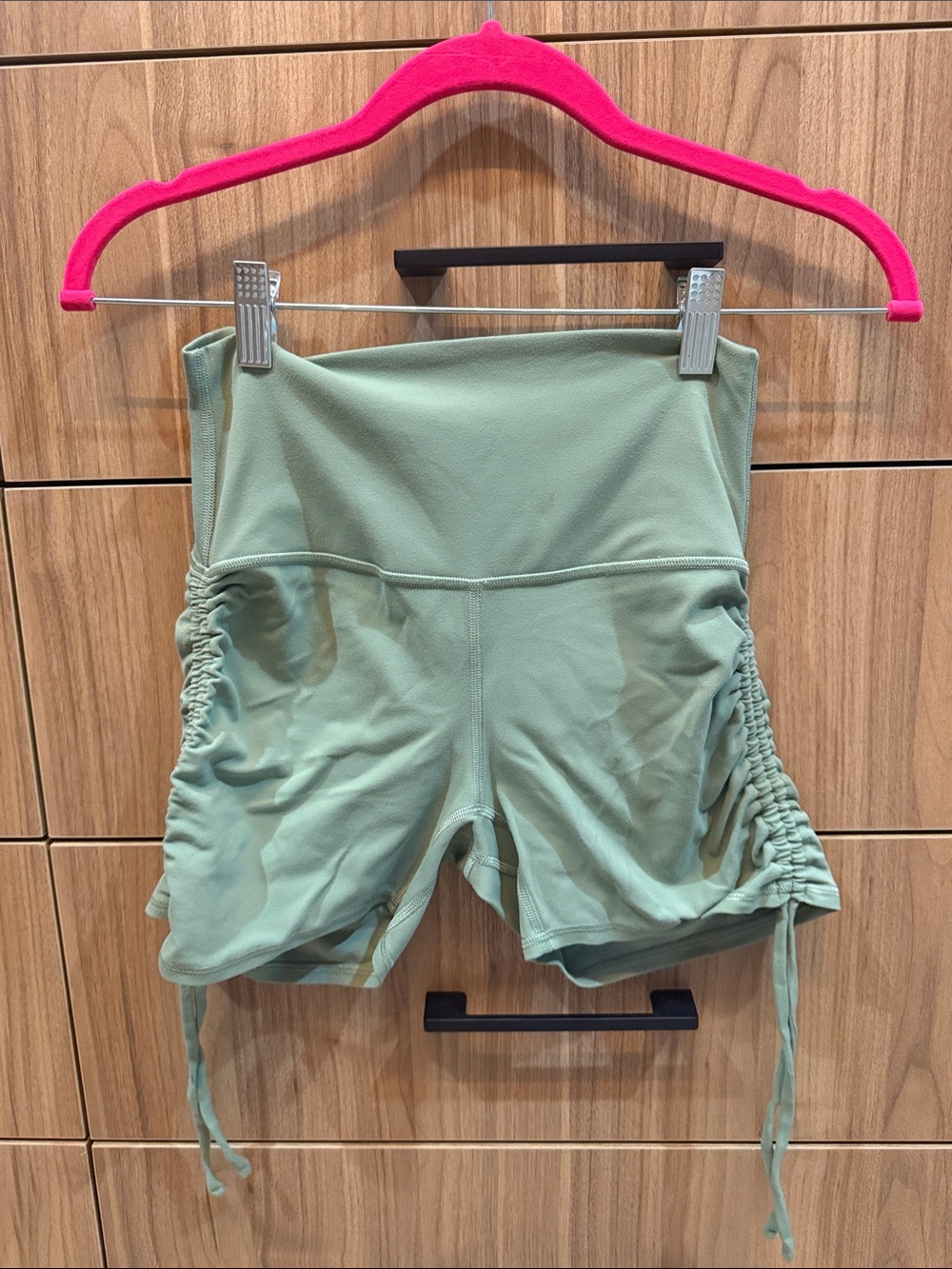 lululemon athletica Ruched High-Waist Align Shorts - Sage Green - 6